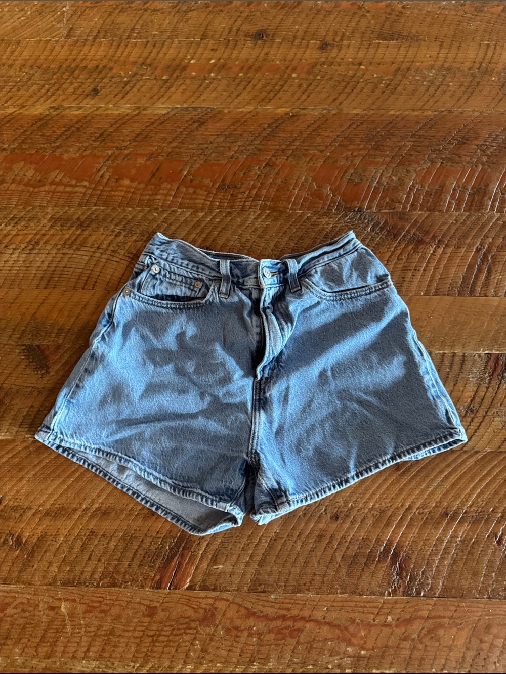 High-Rise Light Blue Denim Jean Shorts for Women